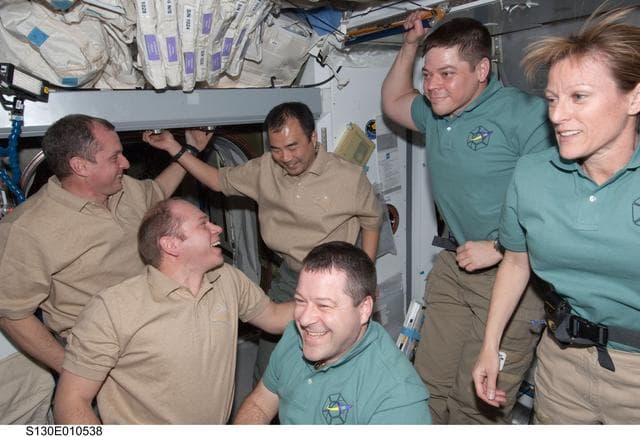 NASA image: STS-130 and Expedition 22 Farewell Ceremony in Node 2
