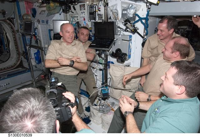 NASA image: STS-130 and Expedition 22 Farewell Ceremony in Node 2