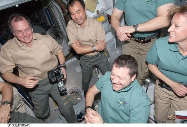 NASA image: STS-130 and Expedition 22 Farewell Ceremony in Node 2