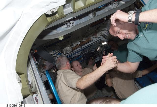 NASA image: STS-130 and Expedition 22 Farewell Ceremony in Node 2