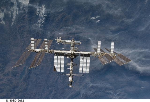 NASA image: Overall View of ISS After STS-130 Undocking