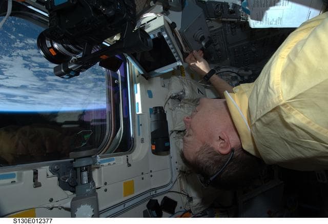 NASA image: Virts on Aft FD during STS-130 Separation and Flyaround
