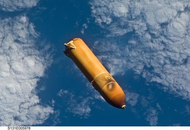 NASA image: External Tank after Separation from Discovery