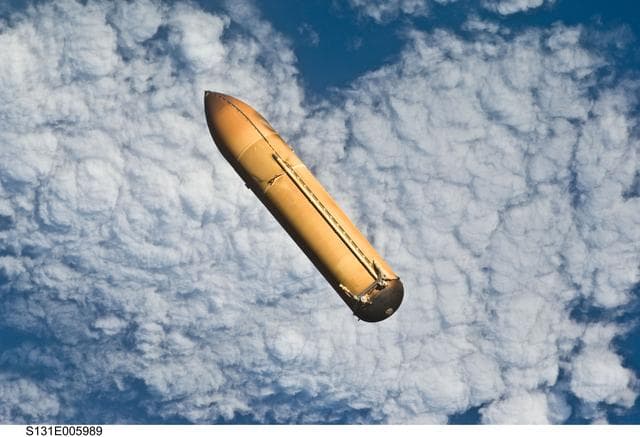 NASA image: External Tank after Separation from Discovery