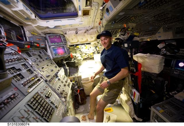 NASA image: Dutton on AFT Flight Deck