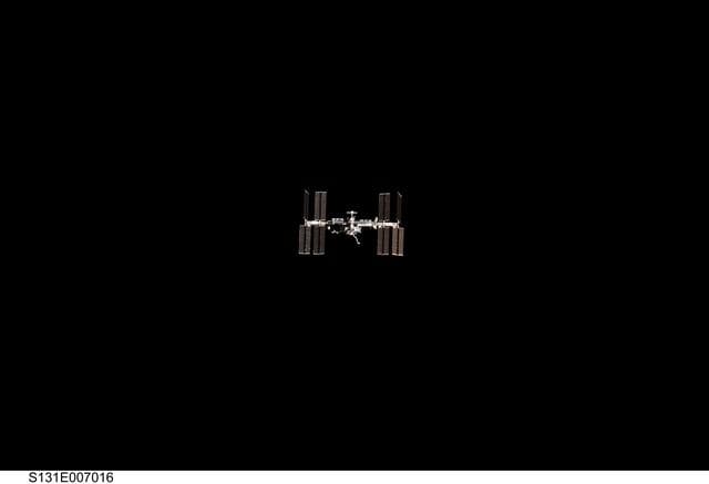 NASA image: ISS during STS-131 Approach