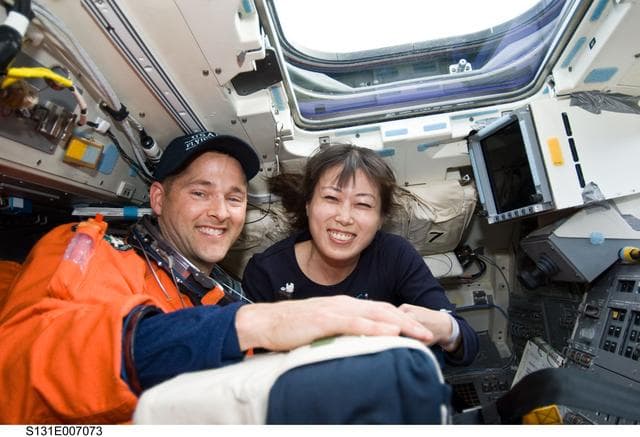 NASA image: Dutton and Yamazaki on Flight Deck