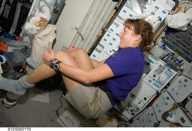 NASA image: Metcalf-Lindenburger on Middeck (MDDK)