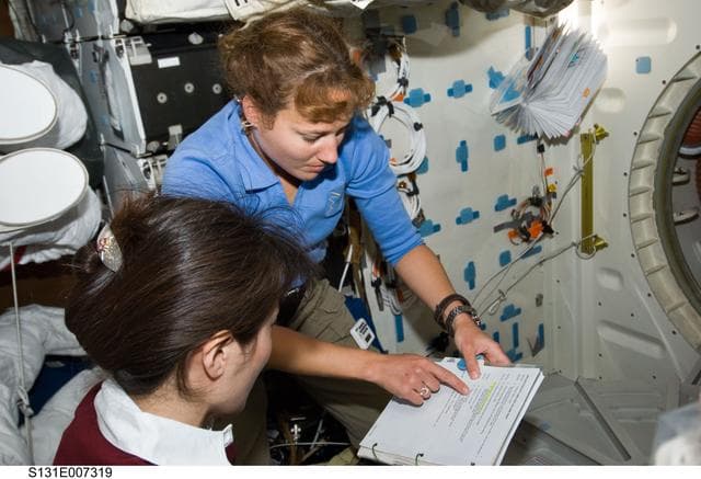 NASA image: Metcalf-Lindenburger and Naoko Yamazaki on MDDK