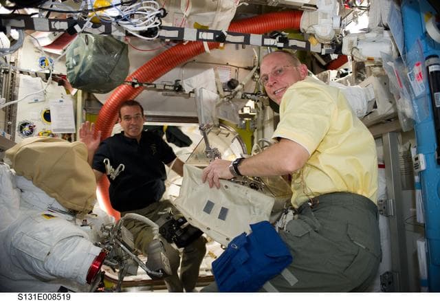 NASA image: Anderson and Mastracchio in AL for Tool Config