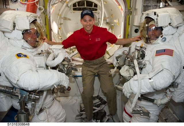 NASA image: STS-131 EVA 2 EMU Prep