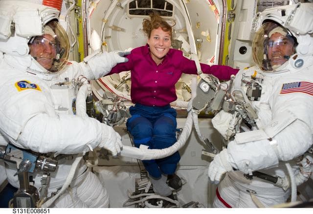 NASA image: STS-131 EVA 2 EMU Prep
