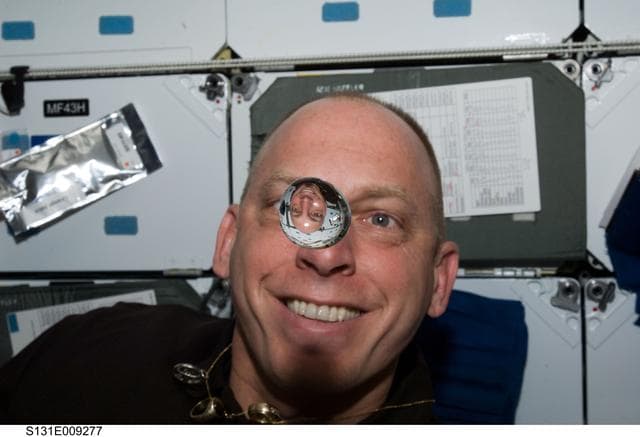 NASA image: Anderson and water bubble