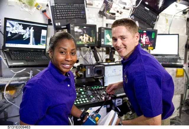 Wilson and Dutton at RWS for STS-131 EVA 3 Support