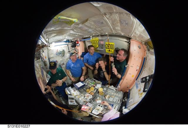NASA image: Crew Meal in Node 1 Unity