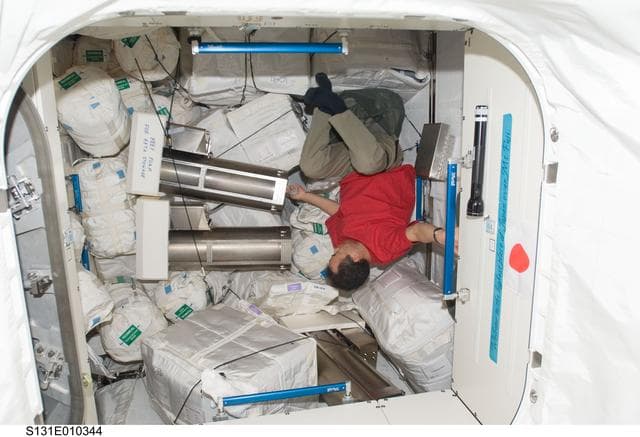 NASA image: Noguchi with Stowage in JLP