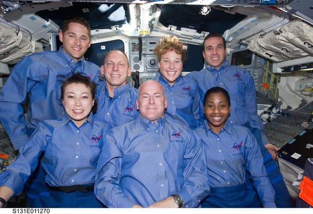NASA image: Crew poses on AFT FD