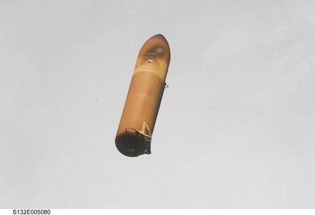 NASA image: External Tank after separation from Atlantis during the STS-132 Mission