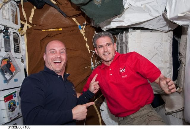 NASA image: Reisman and Good in the FWD MDDK during STS-132