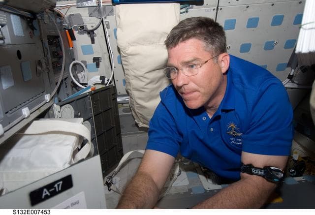 NASA image: Bowen in the MDDK on STS-132 Space Shuttle Atlantis
