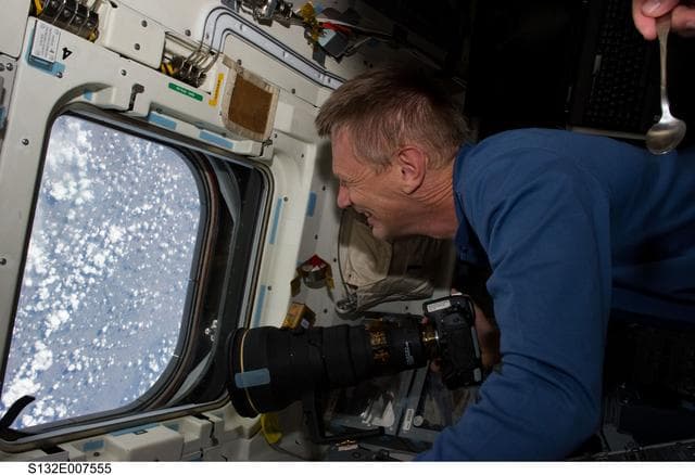 NASA image: Sellers at the aft FD Window during STS-132
