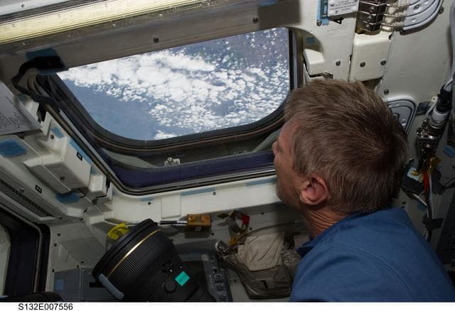 NASA image: Sellers at the aft FD Window during STS-132