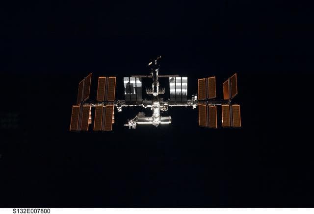 NASA image: ISS during STS-132 Approach