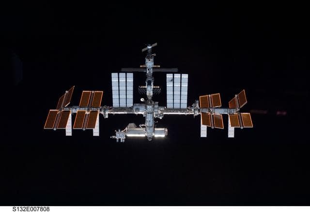 NASA image: ISS during STS-132 Approach