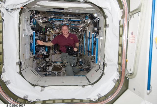 NASA image: Creamer in the U.S. Laboratory during Joint Operations