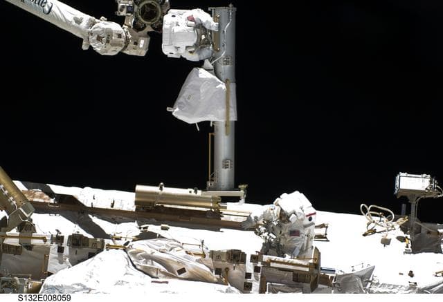 NASA image: Reisman and Bowen during EVA 1