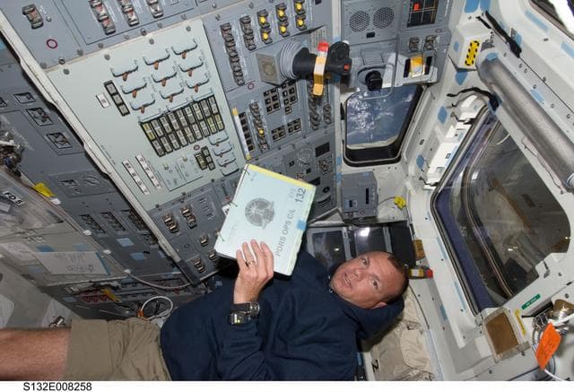 NASA image: Antonelli in the aft FD during Joint Operations