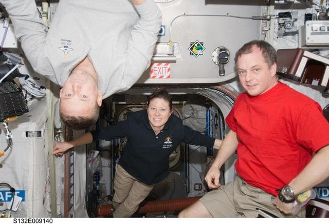 NASA image: STS-132 and Expedition 32 Crewmembers during Joint Operations