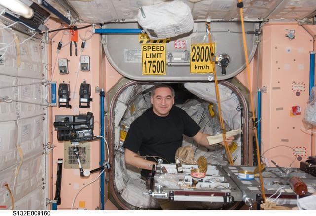 NASA image: Skvorisov in the Node 1 during Joint Operations