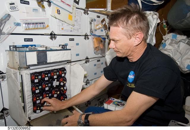 NASA image: Sellers with GAP during Joint Operations