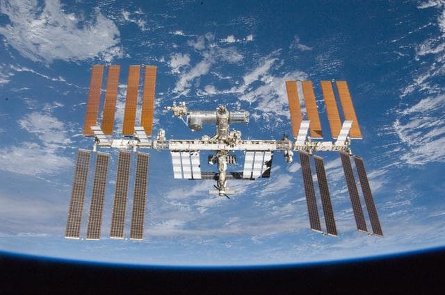 NASA image: Flyaround view of ISS after undocking