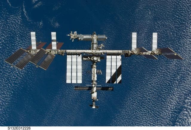 NASA image: Flyaround view of ISS after undocking