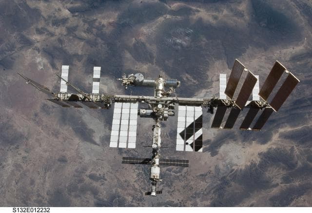 NASA image: Flyaround view of ISS after undocking