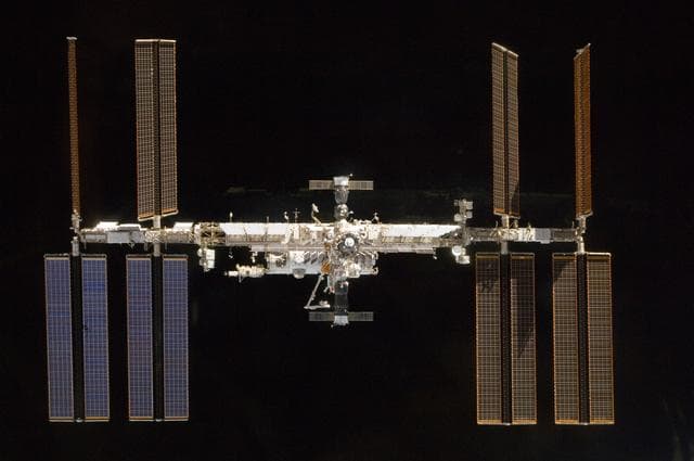 NASA image: Flyaround view of ISS after undocking