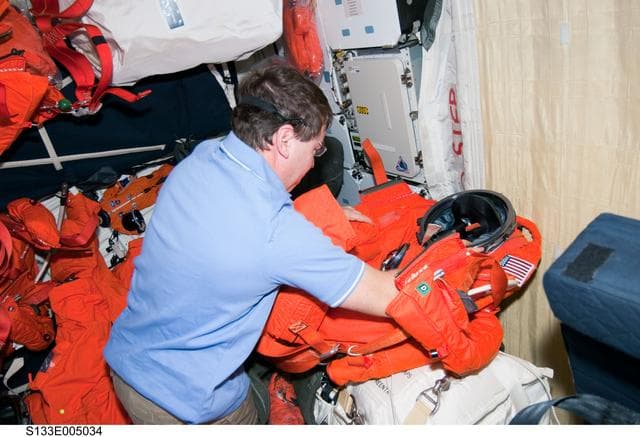 NASA image: Barratt on middeck