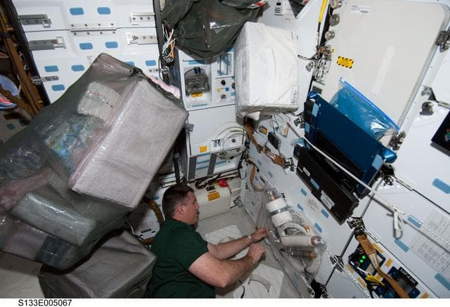 NASA image: Bowen on  middeck