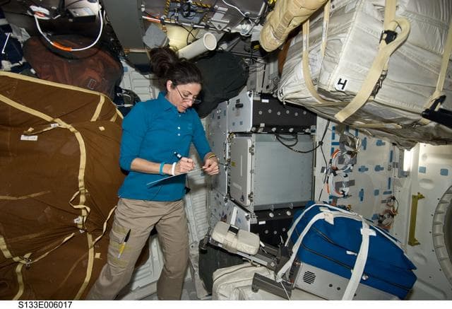 NASA image: Stott on middeck