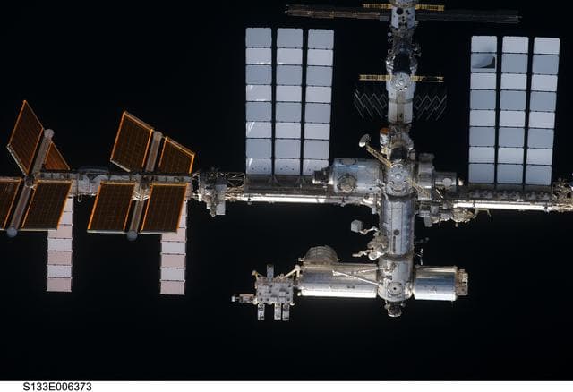 NASA image: ISS during approach for docking