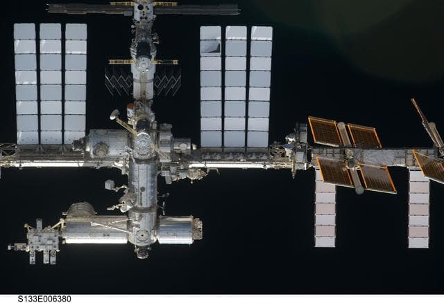 NASA image: ISS during approach for docking