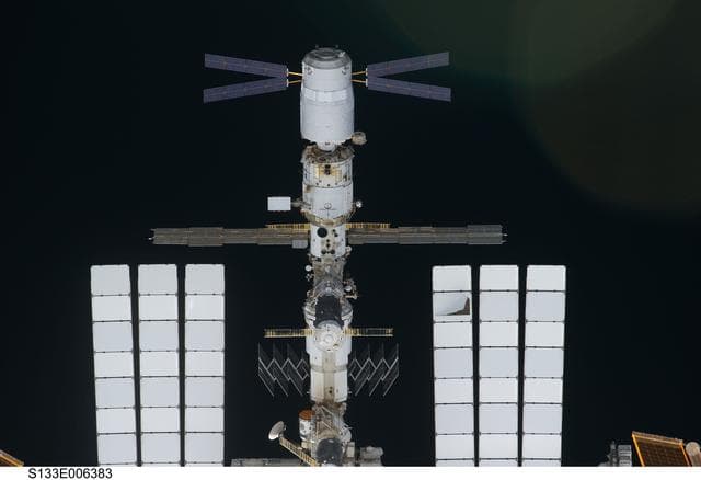 NASA image: ISS during approach for docking