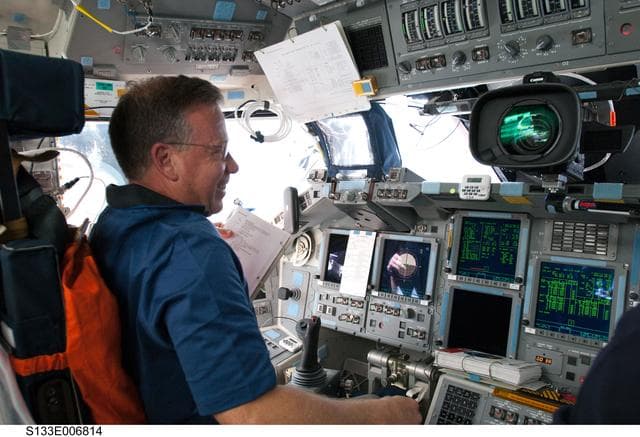 NASA image: Lindsey on forward flight deck