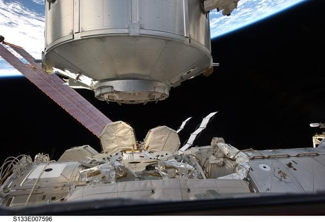 NASA image: View of PMM being transferred to Node 1