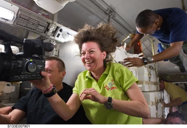 NASA image: STS-133 and Expedition 26 crew enter PMM (Permanent Multipurpose Module)