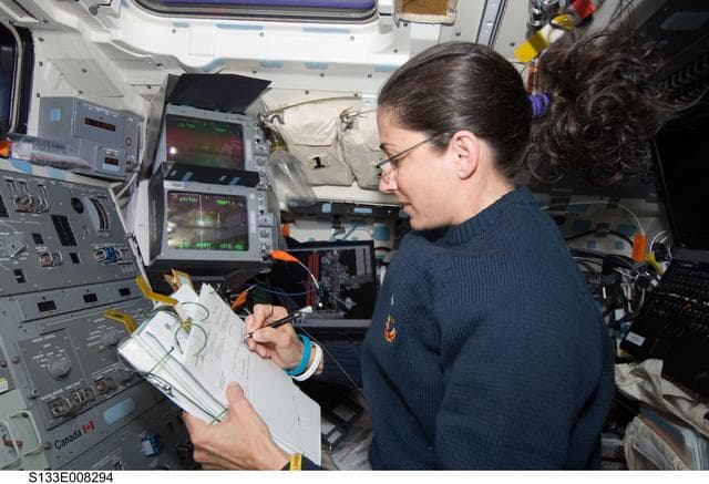 NASA image: Stott on aft flight deck