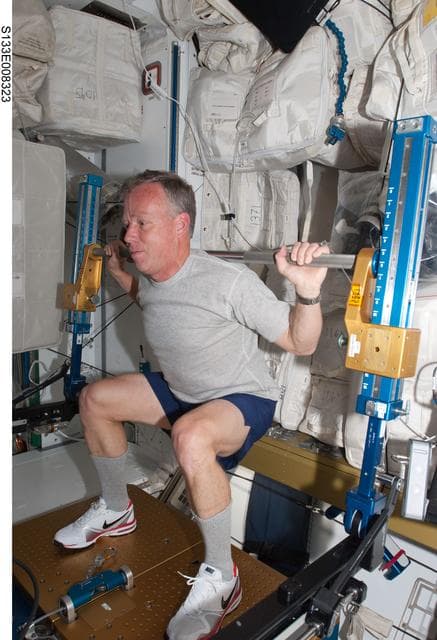 NASA image: Lindsey exercises in Node 3