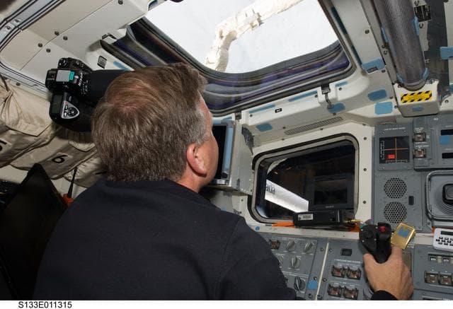 NASA image: Lindsey on aft flight deck